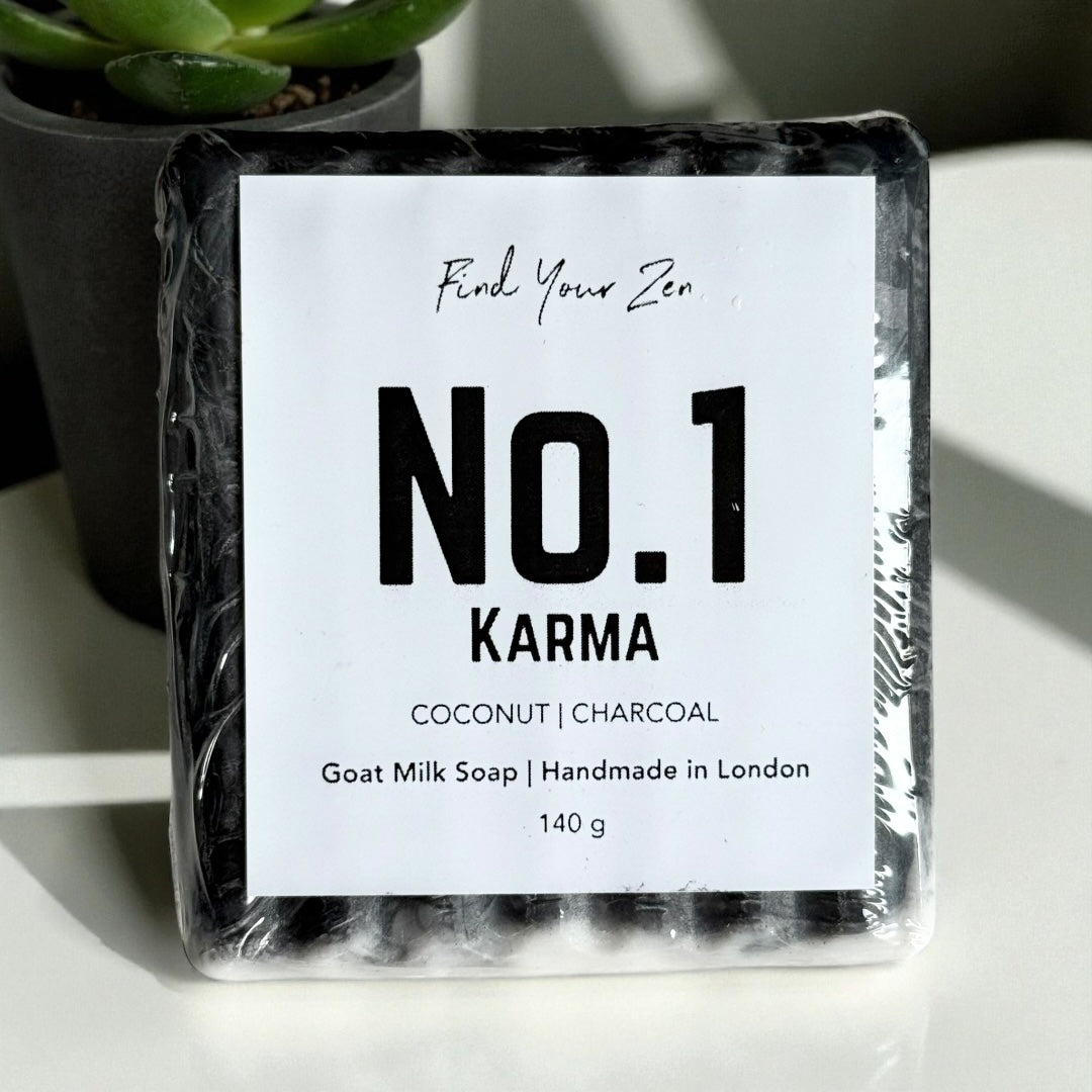 No. 1: KARMA Coconut and Charcoal Handmade Bougie Goat Milk Soap Bar (140g)