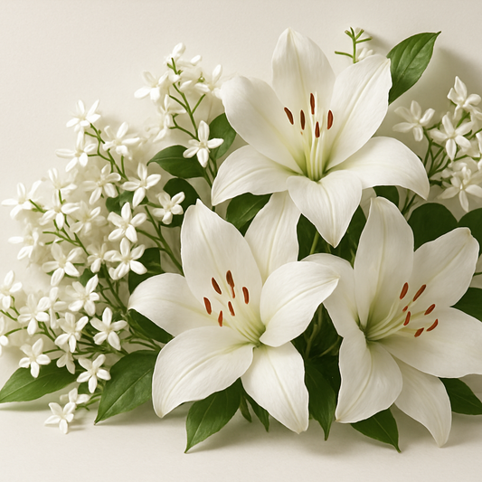 jasmine and lily flowers