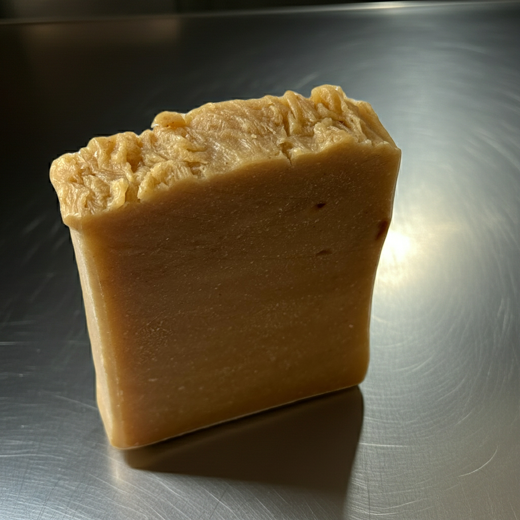 Bar of soap on a metallic surface