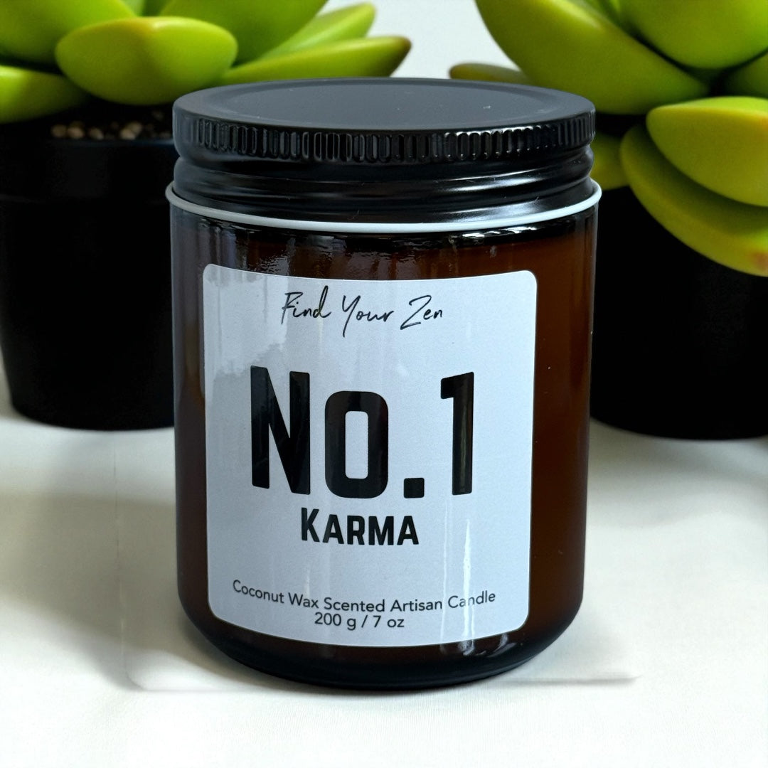 NO. 1: KARMA Wood Wick Coconut Wax Candle (7 oz)