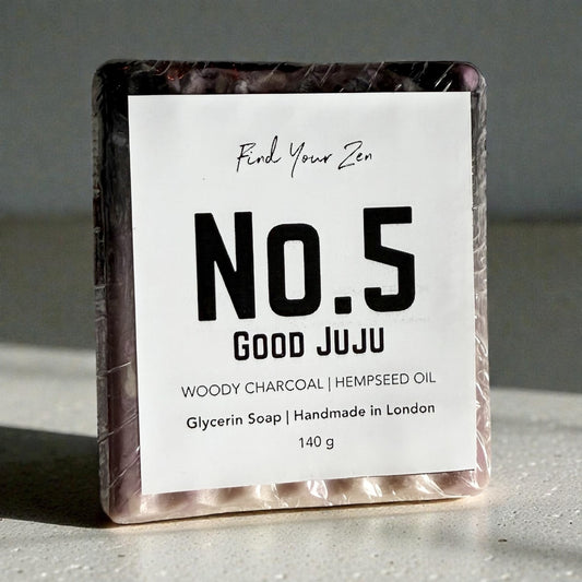 No. 5: GOOD JUJU Woody Charcoal and Hempseed Oil Handmade Bougie Glycerin Soap Bar (140g)