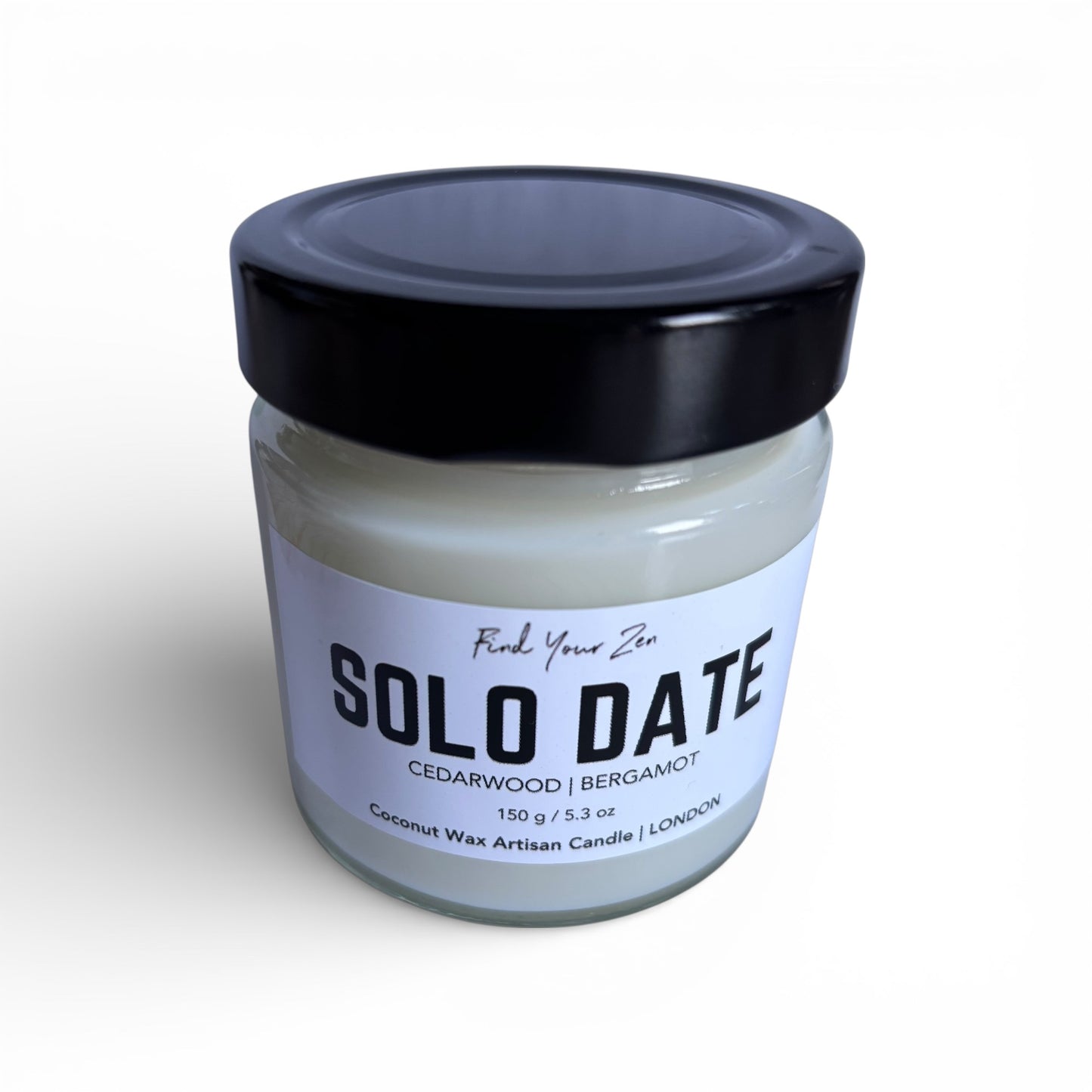 SOLO DATE Cedarwood and Bergamot Coconut Wax Candle (150g  / 35 hr burn)