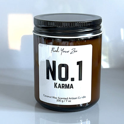 NO. 1: KARMA Wood Wick Coconut Wax Candle (7 oz)