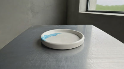Blue Marble One-of-a-Kind Handmade Stone Trinket Tray