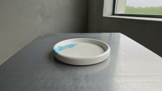 Blue Marble One-of-a-Kind Handmade Stone Trinket Tray